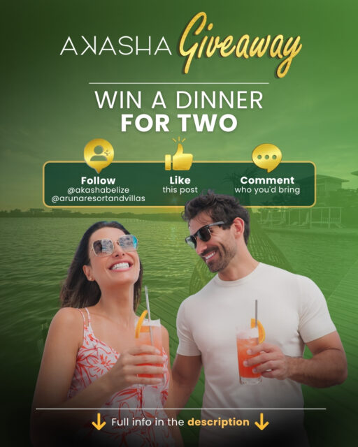 🤍 Two winners, one unforgettable October. We've teamed up with @arunaresortandvillas to send you into October in style. 🌊

🏆 The prize: A dinner for two at Akasha Restaurant (up to USD $100). Get a first taste of our new menu!

How to enter 👇
1️⃣ Follow @akashabelize and @arunaresortandvillas
2️⃣ Like to this post
3️⃣ Comment who you'd bring
✨ Bonus entry: share to your story and tag us

Enter by September 27. Winners announced September 29, right before we reopen October 1st.

18+. No purchase necessary. This promotion is in no way sponsored, endorsed, administered by or associated with Instagram or Meta. Terms and conditions in @arunaresortandvillas link in bio.
.
.
.
#SanPedroEats #arunaresortandvillas  #AkashaBelize #SanPedroBelize
